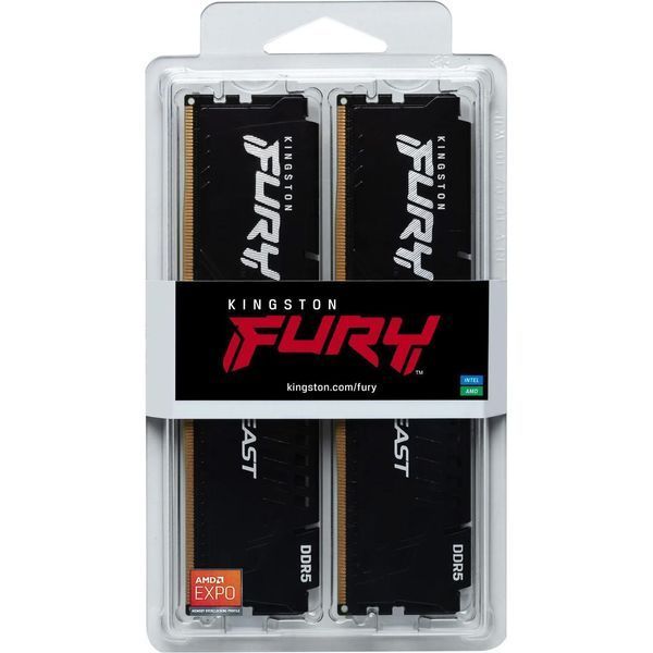 Kingston FURY 32 GB (2x16GB) DDR5 6000 MHz Beast Black (KF560C36BBE2K2-32) 957487 фото