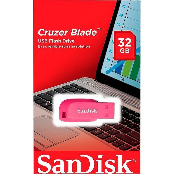 SanDisk 32 GB Cruzer Blade USB 2.0 Pink (SDCZ50C-032G-B35PE) 777065 фото