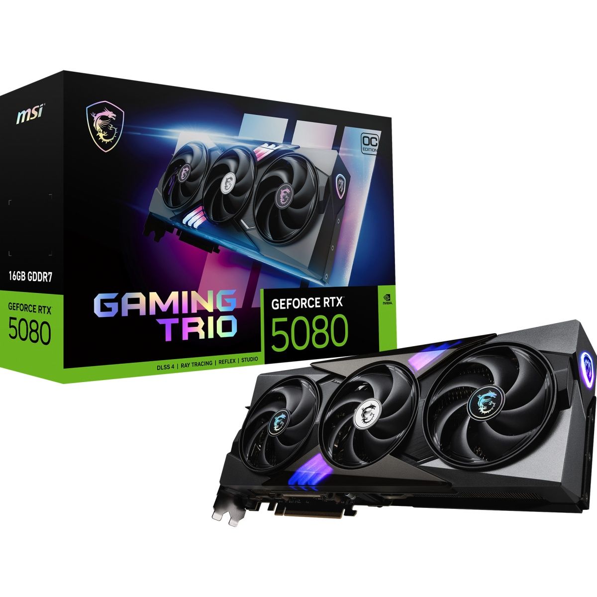 Видеокарта MSI GeForce RTX 5080 GAMING TRIO OC (RTX 5080 16G GAMING TRIO OC)