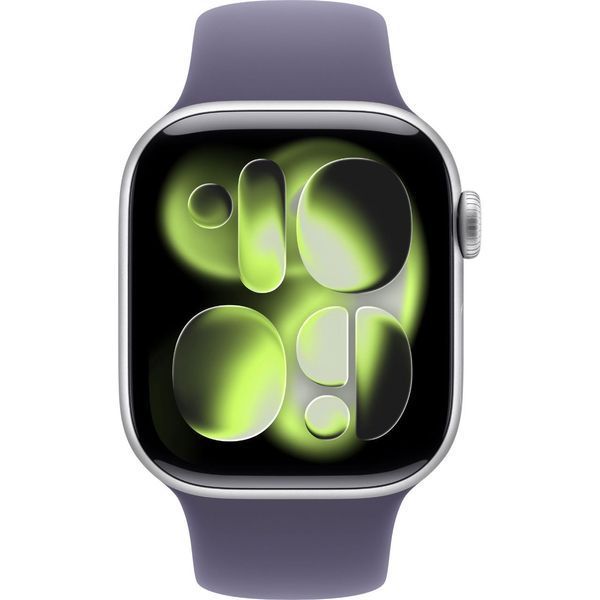 Apple Watch Series 11 GPS 46mm Silver Aluminum Case with Purple Fog Sport Band - M/L (MEVA4) MEVA4 фото
