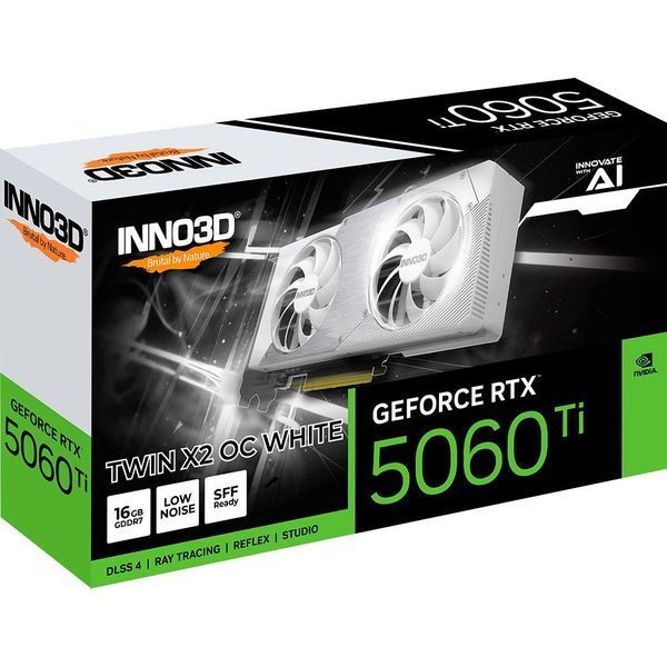 Відеокарта Inno3D GeForce RTX 5060 Ti TWIN X2 OC WHITE (N506T2-16D7X-191073W) 295059 фото