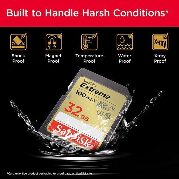 SanDisk 32 GB SDHC UHS-I U3 V30 Extreme (SDSDXVT-032G-GNCIN) 844435 фото
