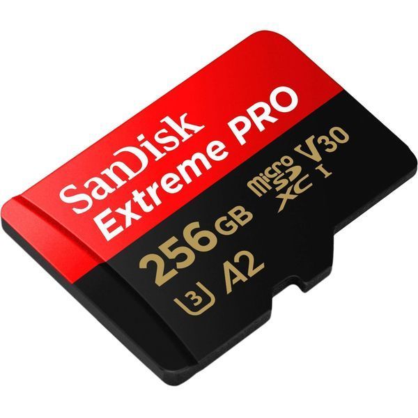 SanDisk 256 GB microSDXC UHS-I U3 Extreme Pro A2 + SD Adapter (SDSQXCZ-256G-GN6MA) 612238 фото