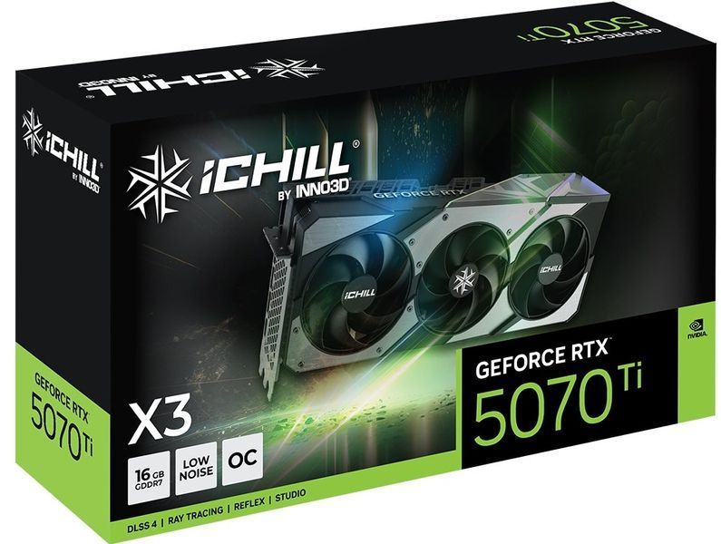 Відеокарта Inno3D GeForce RTX 5070 Ti iCHILL X3 (C507T3-16D7X-176069R) 127664 фото