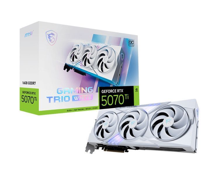 Відеокарта MSI GeForce RTX 5070 Ti GAMING TRIO OC WHITE (RTX 5070 Ti 16G GAMING TRIO OC WHITE) 935404 фото