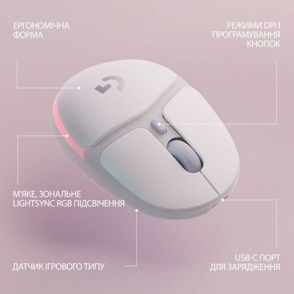 Logitech G705 Lightspeed Wireless Gaming White (910-006367,910-006367) 239643 фото