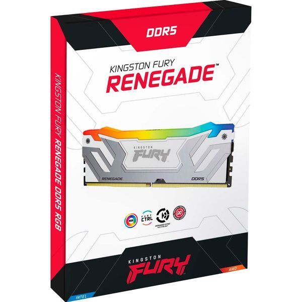 Kingston FURY 48 GB (2x24GB) CUDIMM DDR5 8800 MHz Renegade Silver/White RGB (KF588CU42RWAK2-48) 375582 фото