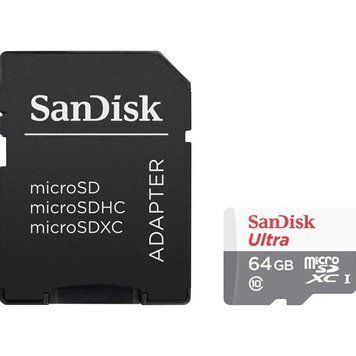 SanDisk 64 GB microSDXC UHS-I Ultra + SD adapter (SDSQUNR-064G-GN3MA) 792961 фото