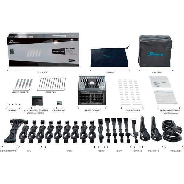 SeaSonic PRIME TX-1600 (PRIME-TX-1600-ATX30) 791562 фото