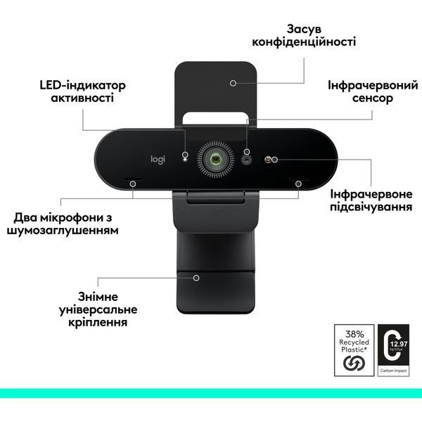 Logitech Brio 4K Graphite (960-001718, 960-001746, 960-001419) 222335 фото
