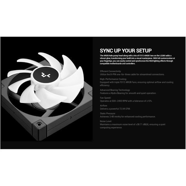 Deepcool LQ360 Black (R-LQ360-BKLSMW-G-1) 980421 фото