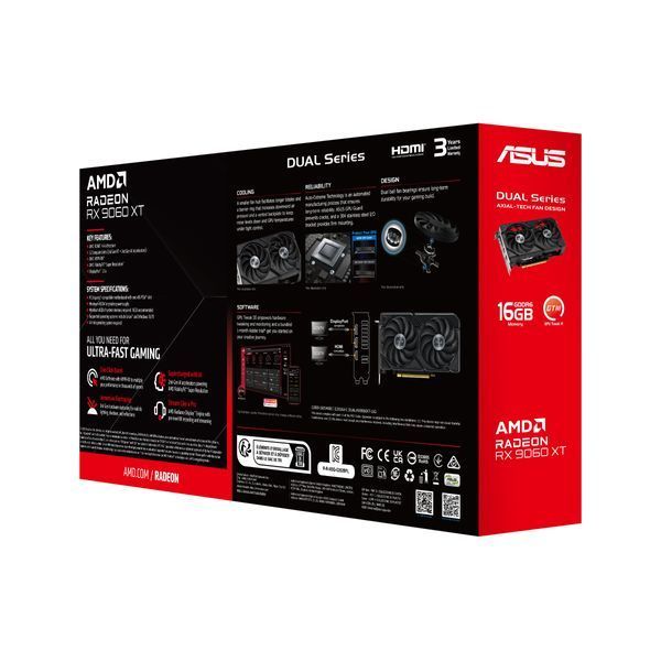 Відеокарта ASUS DUAL-RX9060XT-16G (90YV0LG2-M0NA00) 437718 фото