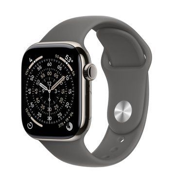 Apple Watch Series 11 GPS + Cellular 46mm Natural Titanium Case with Stone Gray Sport Band - M/L (MFCX4) MFCX4 фото