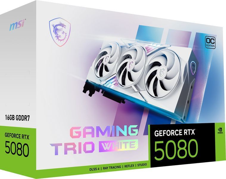 Відеокарта MSI GeForce RTX 5080 GAMING TRIO OC WHITE (RTX 5080 16G GAMING TRIO OC WHITE) 545756 фото
