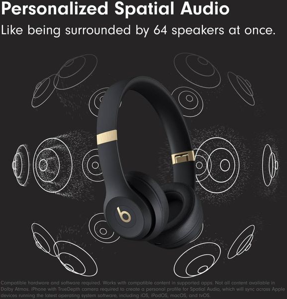Навушники Beats Solo 4 &mdash; On-Ear Wireless Headphones &ndash; Black & Gold (MC2L4) MC2L4 фото