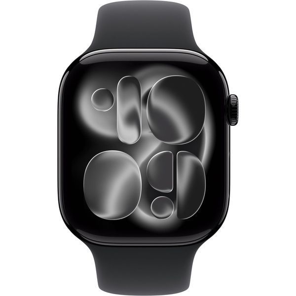 Apple Watch Series 11 GPS 46mm Jet Black Aluminum Case with Black Sport Band - M/L (MEUX4) MEUX4 фото