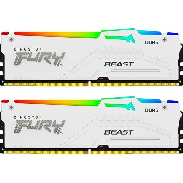 Kingston FURY 32 GB (2x16GB) DDR5 6000 MHz Beast RGB EXPO White (KF560C30BWEAK2-32) 291641 фото
