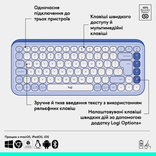Logitech POP Icon Keys Lilac (920-013074) 945462 фото