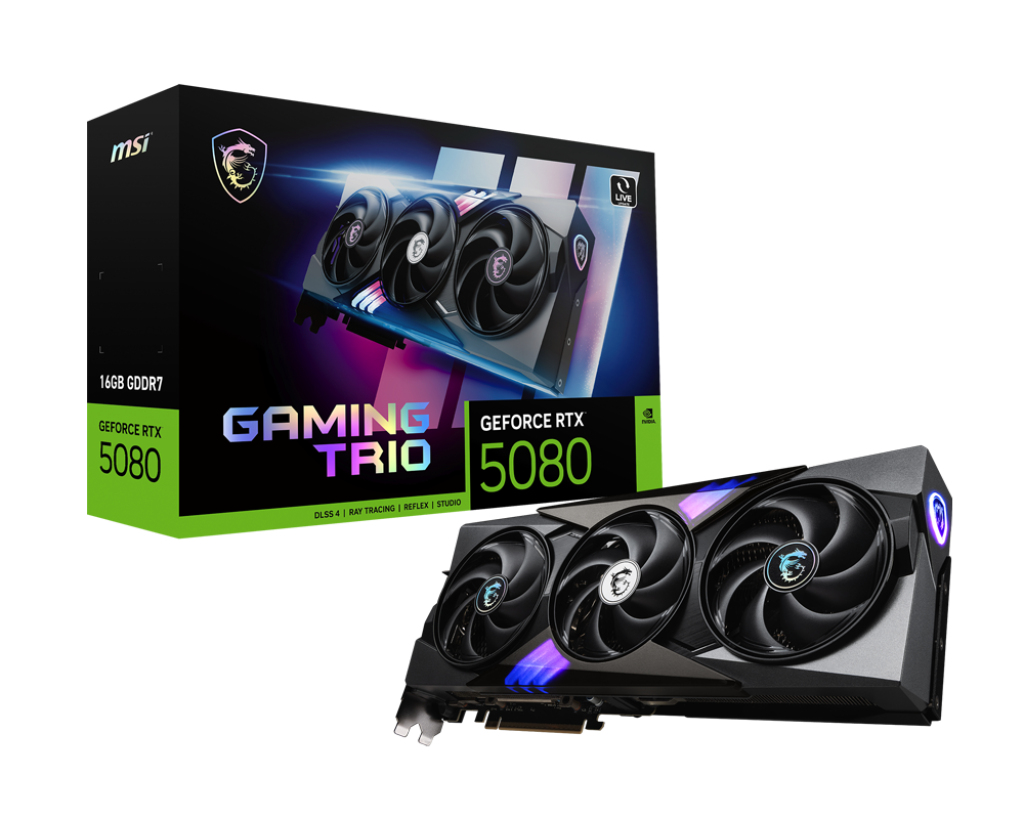 Видеокарта MSI GeForce RTX 5080 GAMING TRIO (RTX 5080 16G GAMING TRIO)