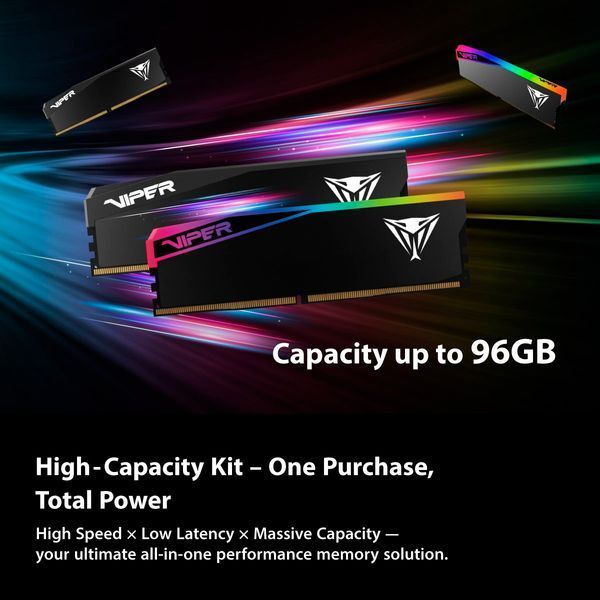 PATRIOT 32 GB (2x16GB) DDR5 6000 MHz Viper Elite 5 Ultra Matte Black (VEU532G6028K) 736509 фото