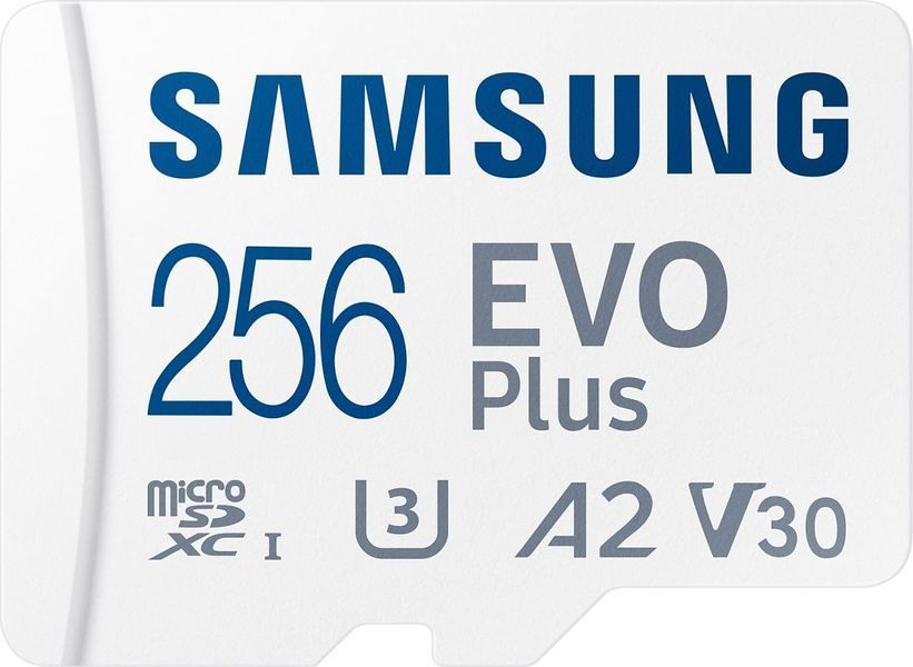 Samsung 256 GB microSDXC Class 10 UHS-I U3 V30 A2 EVO Plus + SD Adapter (MB-MC256KA) 277678 фото