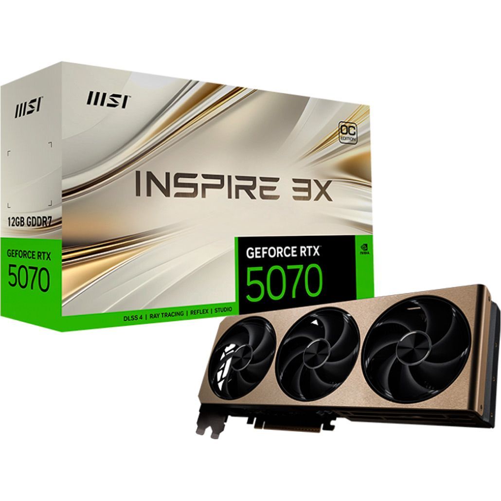 Видеокарта MSI GeForce RTX 5070 INSPIRE 3X OC (RTX 5070 12G INSPIRE 3X OC)
