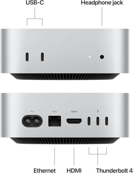 Apple Mac mini M4/10CPU/10GPU/16GB/512GB Silver 2024 (MU9E3) MU9E3 фото