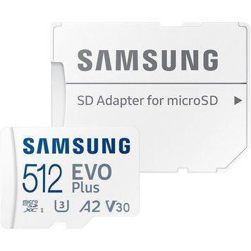 Samsung 512 GB microSDXC Class 10 UHS-I U3 V30 A2 EVO Plus + SD Adapter (MB-MC512SA) 666693 фото