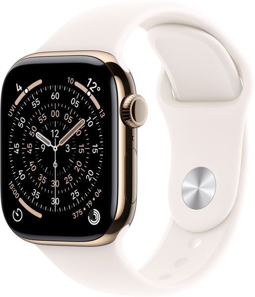 Apple Watch Series 11 GPS + Cellular 46mm Gold Titanium Case with Light Blush Sport Band - M/L (MFD64) MFD64 фото