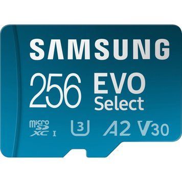 Samsung 256 GB microSDXC UHS-I U3 V30 A2 EVO Select + SD Adapter (MB-ME256KA) 385384 фото