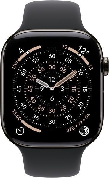 Apple Watch Series 11 GPS + Cellular 46mm Slate Titanium Case with Black Sport Band - S/M (MFD14) MFD14 фото