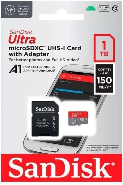 SanDisk 1 TB microSDXC UHS-I Ultra A1 (SDSQUA4-1T00-GN6MA) 830335 фото