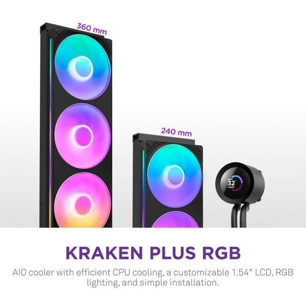 NZXT Kraken Plus 360 RGB V2 Black (RL-KR360-B2) 134825 фото