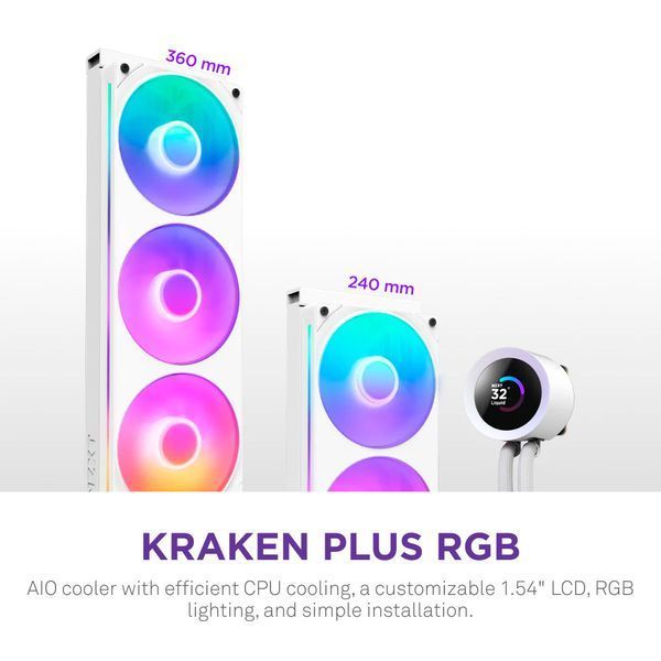 NZXT Kraken Plus 360 RGB V2 White (RL-KR360-W2) 194617 фото