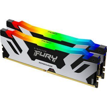 Kingston FURY 32 GB (2x16GB) DDR5 6400 MHz Renegade Silver RGB (KF564C32RSAK2-32) 359584 фото