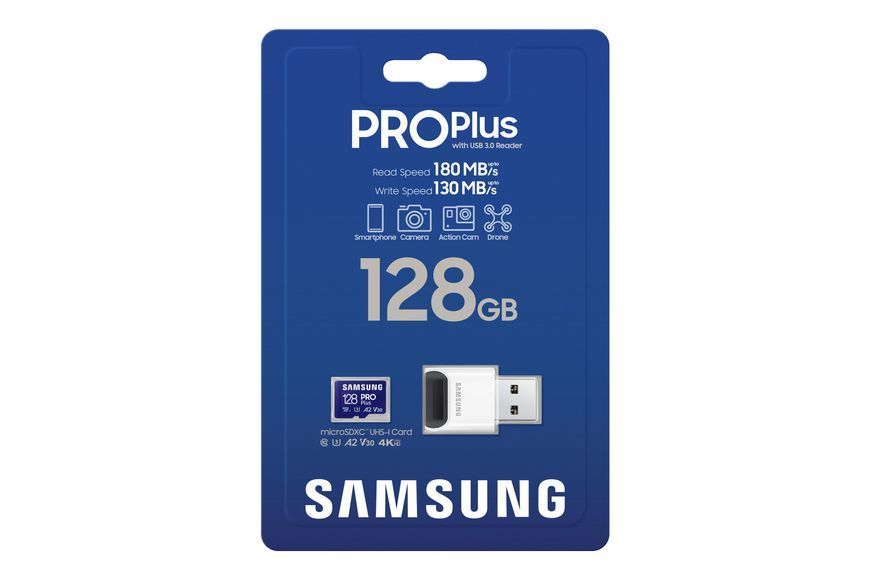 Samsung 128 GB microSDXC UHS-I U3 V30 A2 Class 10 PRO Plus (MB-MD128SB/WW) 606086 фото
