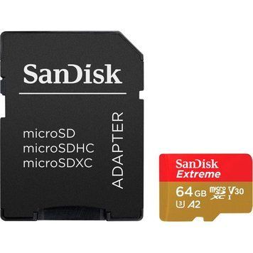 SanDisk 64 GB microSDXC UHS-I U3 V30 A2 Extreme (SDSQXAH-064G-GN6MA) 799847 фото
