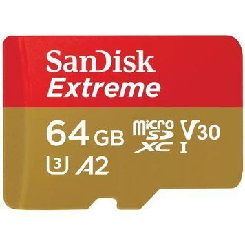 SanDisk 64 GB microSDXC UHS-I U3 V30 A2 Extreme (SDSQXAH-064G-GN6MN) 418853 фото