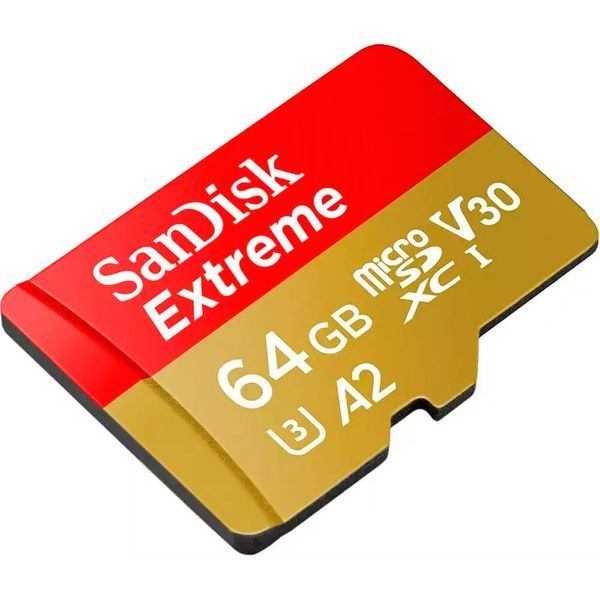 SanDisk 64 GB microSDXC UHS-I Extreme A2 + SD adapter (SDSQXAH-064G-GN6AA) 104828 фото