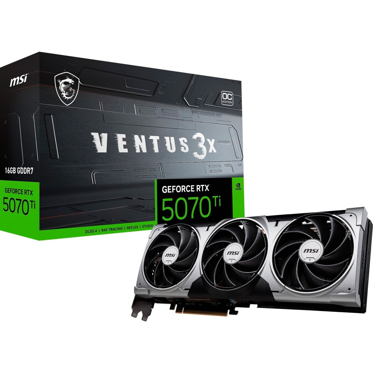 Видеокарта MSI GeForce RTX 5070 Ti VENTUS 3X PZ OC (RTX 5070 Ti 16G VENTUS 3X PZ OC)