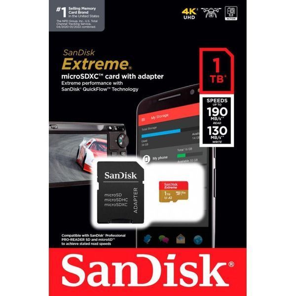 SanDisk 1 TB microSDXC UHS-I U3 V30 A2 Extreme (SDSQXAV-1T00-GN6MA) 328929 фото