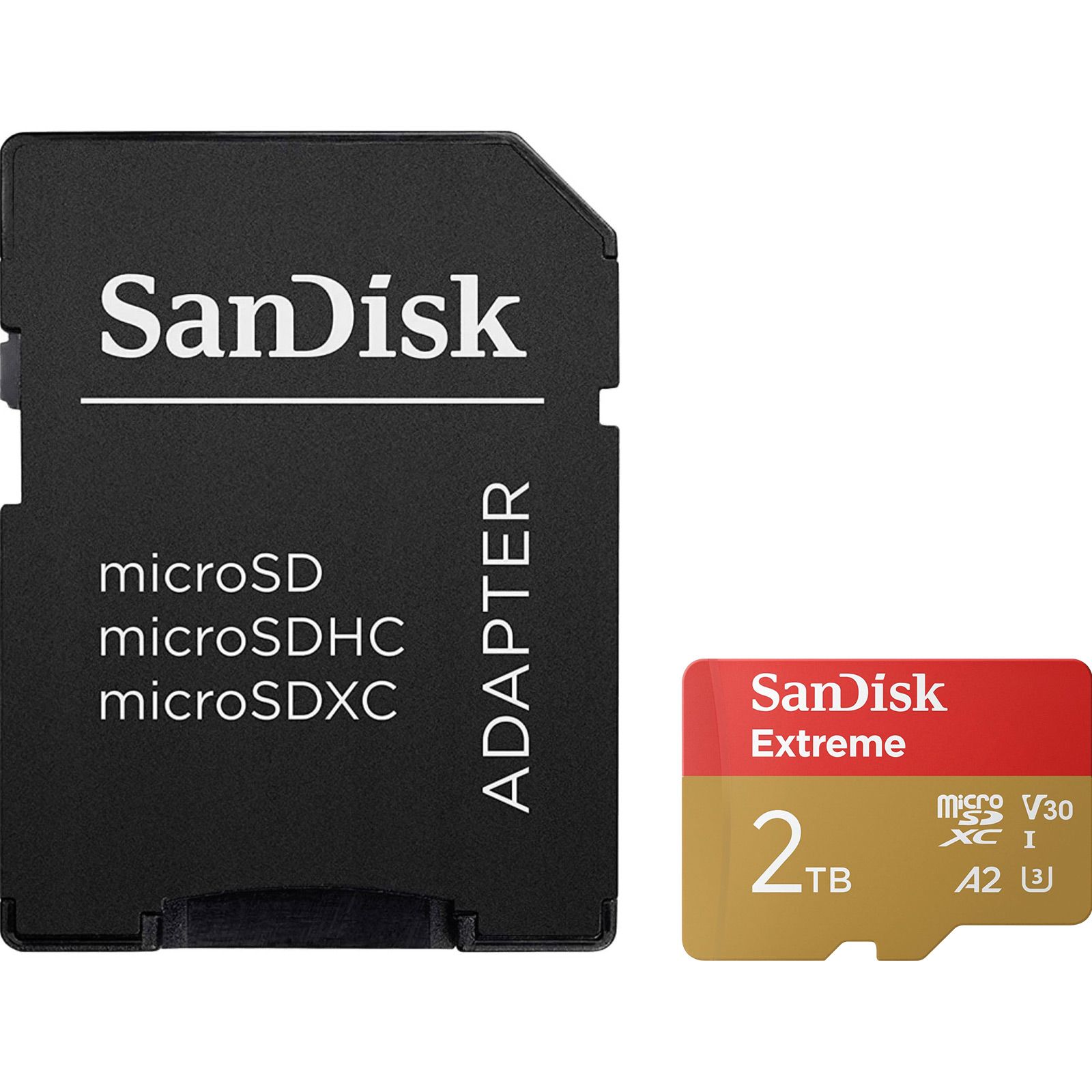 SanDisk 2 TB microSDXC U3 V30 A2 Extreme + Adapter SD (SDSQXAV-2T00-GN6MA)