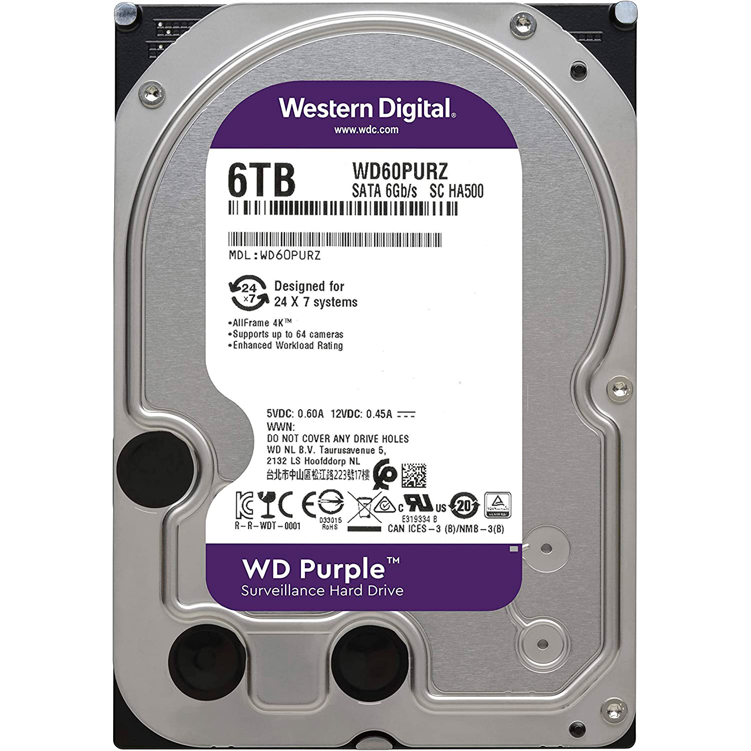 WD Purple 6 TB Cache 256MB (WD64PURZ)